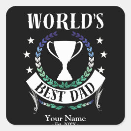 Werelden Beste Papa Vaderdag Gay vlag kleuren Vierkante Sticker