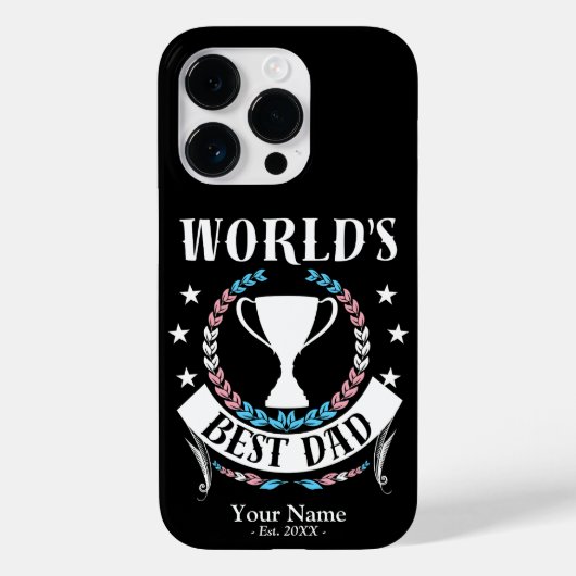 Werelden Beste Papa Vaderdag Trans Vlagkleuren Case-Mate iPhone Case (Achterkant)
