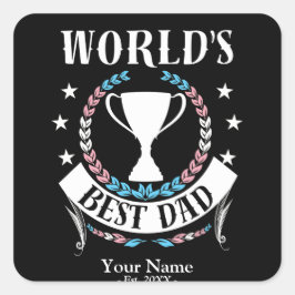 Werelden Beste Papa Vaderdag Trans Vlagkleuren Vierkante Sticker