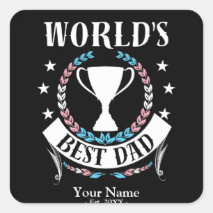 Werelden Beste Papa Vaderdag Trans Vlagkleuren Vierkante Sticker