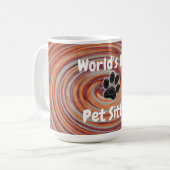 Werelden Beste Pet Sitter Groovy Paw Print Zorgver Koffiemok (Voorkant links)