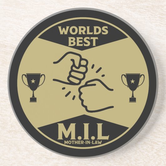 Werelden beste schoonmoeder zandsteen onderzetter (Voorkant)