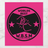 WERELDEN BESTE STAP MOEDER WIJN ETIKET (Enkel label)