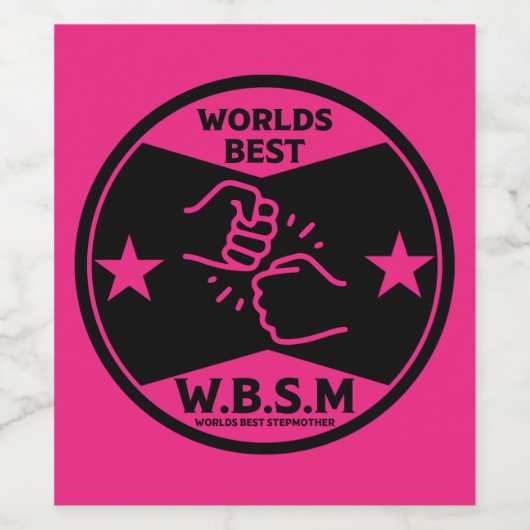 WERELDEN BESTE STAP MOEDER WIJN ETIKET (Enkel label)