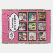 Werelden Beste Stepmom 9 Foto Modern Roze Deken (Voorkant)