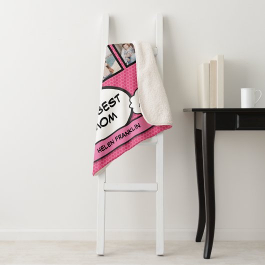 Werelden Beste Stepmom Roze Fotocollage Leuk Moder Sherpa Deken (In situ)