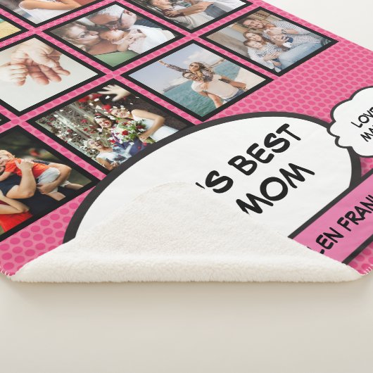 Werelden Beste Stepmom Roze Fotocollage Leuk Moder Sherpa Deken (3/4)