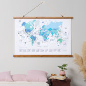Werelden Beste Surf Breaks Kaart Hangend Wandkleed (Slaapkamer)