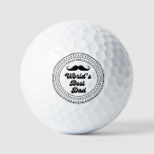 Werelden beste vader, retro script grappige snor golfballen (Voorkant)