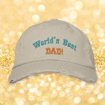 Werelden Beste Vader Vaders Dag Verjaardag Gift Co Geborduurde Pet<br><div class="desc">Creëer uw eigen aangepaste, gepersonaliseerde, monogrammed, cool, stijlvol, geborduurd, verdrietig, levend-in-look, enzymgewassen, comfortabel, 100% katoenen chino twill honkbal pet / pet, met uw monogram aan de linkerkant. Voer eenvoudig uw monogram / initiaal in om aan te passen. Je mag zelfs "DAD!" op de voorkant vervangen door PAPA! / POP! PAPPA!...</div>