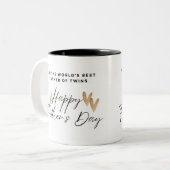 Werelden beste vader van tweeling-vaders dag tweekleurige koffiemok (Voorkant links)