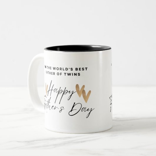 Werelden beste vader van tweeling-vaders dag tweekleurige koffiemok (Voorkant links)