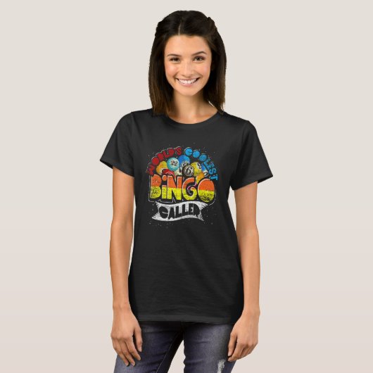 Werelden Coolest Bingo Caller Bingo Speler Loterij T-shirt (Voorkant volledig)