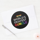 Werelden Gayest Guncle Gay Pride Ronde Sticker (Envelop)