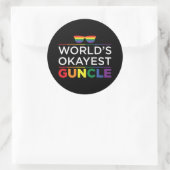 Werelden Gayest Guncle Gay Pride Ronde Sticker (Tas)
