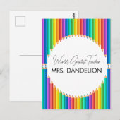 Werelden Grootste Leraar Rainbow Crayons School Briefkaart (Voorkant / Achterkant)