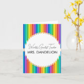 Werelden Grootste Leraar Rainbow Crayons School Kaart (Gele Bloem)