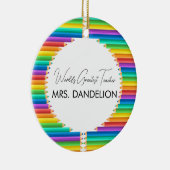 Werelden Grootste Leraar Rainbow Crayons School Keramisch Ornament (Rechts)