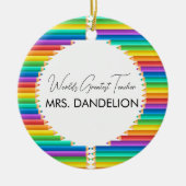 Werelden Grootste Leraar Rainbow Crayons School Keramisch Ornament (Voorkant)