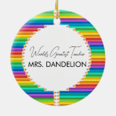 Werelden Grootste Leraar Rainbow Crayons School Keramisch Ornament (Achterkant)