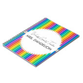 Werelden Grootste Leraar Rainbow Crayons School Notitieboek (Linkerzijde)