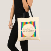 Werelden Grootste Leraar Rainbow Crayons School Tote Bag (Voorkant (product))