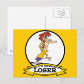 WERELDEN GROOTSTE LOSER LADY VROUWEN CARTOON BRIEFKAART (Voorkant / Achterkant)
