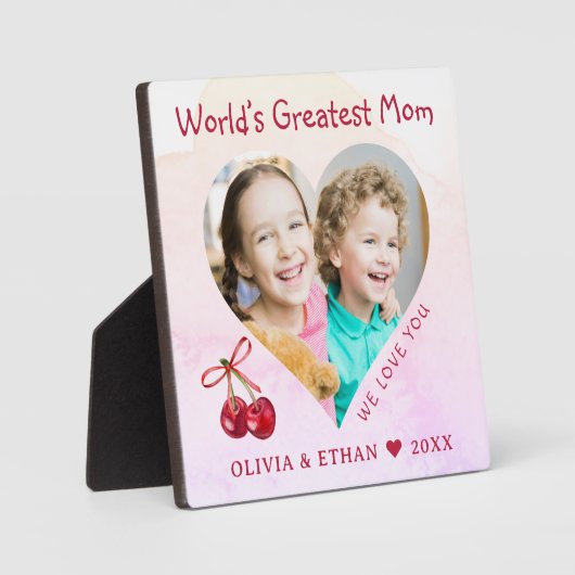 Werelden Grootste Mama Hart Foto Template Keepsake Fotoplaat (Voorkant)