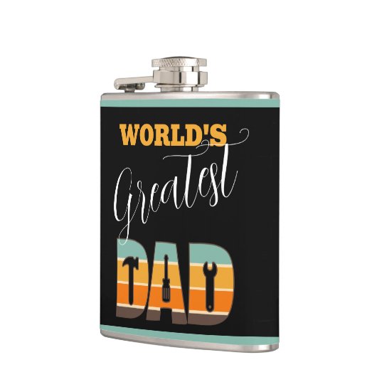 Werelden Grootste Papa - Gereedschap - Retro Sunse Heupfles (Links)