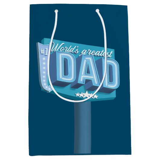 Werelden Grootste Papa neon teken Medium Cadeauzakje (Voorkant)