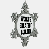 Werelden Grootste Quilter Tin Sneeuwvlok Ornament (Links)