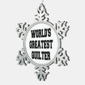 Werelden Grootste Quilter Tin Sneeuwvlok Ornament (Rechts)