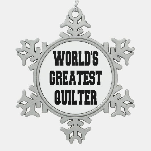 Werelden Grootste Quilter Tin Sneeuwvlok Ornament (Voorkant)