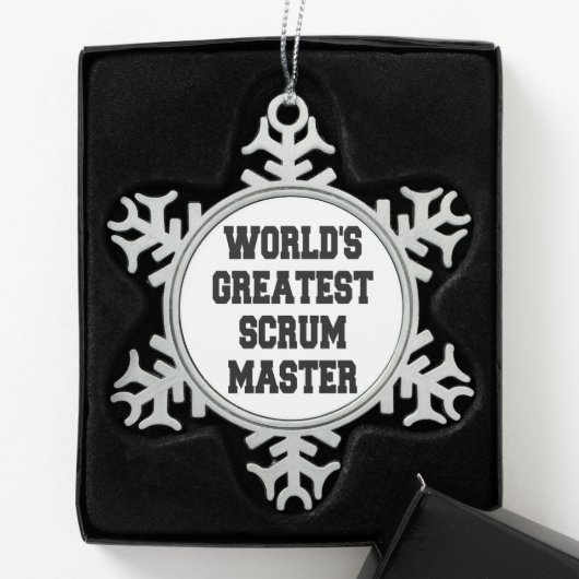 Werelden Grootste Scrum Master Tin Sneeuwvlok Ornament (Kistje)