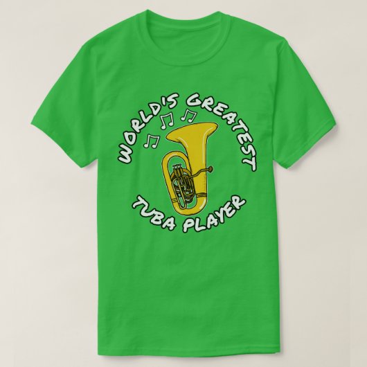 Werelden Grootste Tuba Speler Tubaist Messing Muzi T-shirt (Design voorkant)