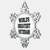 Werelden Grootste Veteraan Tin Sneeuwvlok Ornament (Rechts)