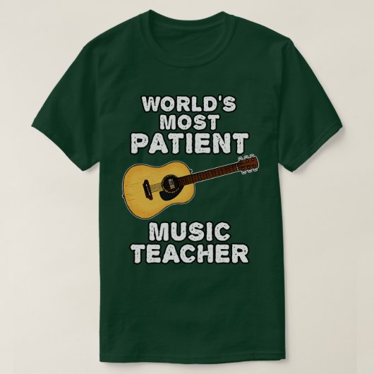 Werelden Meest geduldige muziek leraar akoestische T-shirt (Design voorkant)