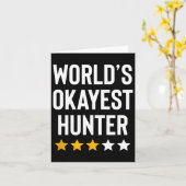 Werelden Okayest Hunter Funny Hunter Dad Vaderdag Kaart (Gele Bloem)