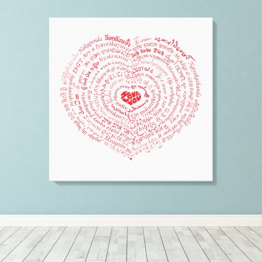 Werelden van Liefde Canvas Print (Insitu (Houten vloer))