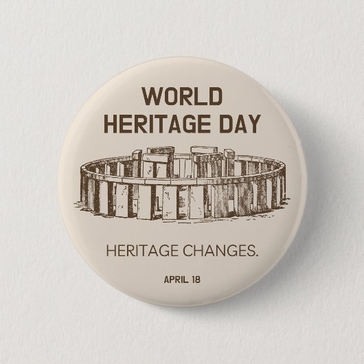 Werelderfgoeddag 2023 — Hererfgoedveranderingen Ronde Button 5,7 Cm (Voorkant)