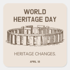 Werelderfgoeddag 2023 — Hererfgoedveranderingen Vierkante Sticker