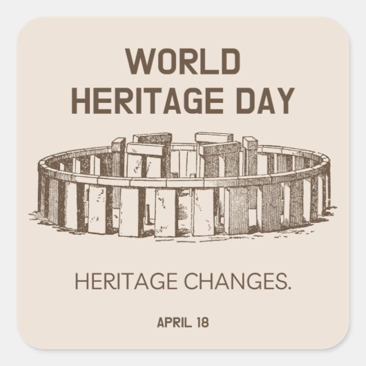 Werelderfgoeddag 2023 — Hererfgoedveranderingen Vierkante Sticker (Voorkant)