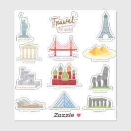 Werelderfgoedmerken en monumenten Onderwijs Sticker