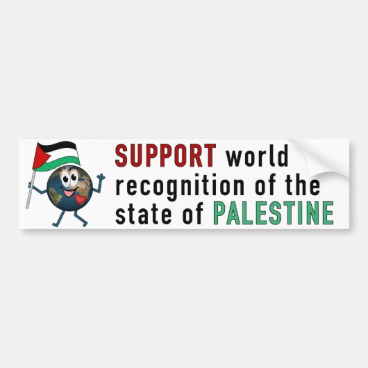 Werelderkenning van de Palestijnse staat Bumpersticker (Voorkant)