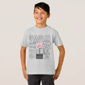 Wereldfiets, retro stempels t-shirt (Voorkant volledig)