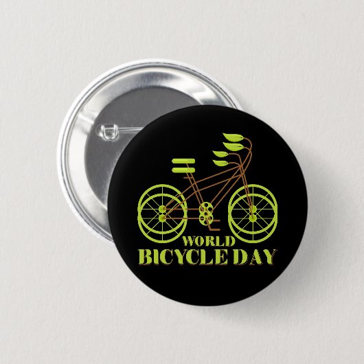 Wereldfietsdag Ronde Button 5,7 Cm (Voorkant /achterkant)