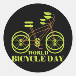 Wereldfietsdag Ronde Sticker