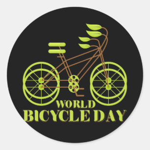 Wereldfietsdag Ronde Sticker