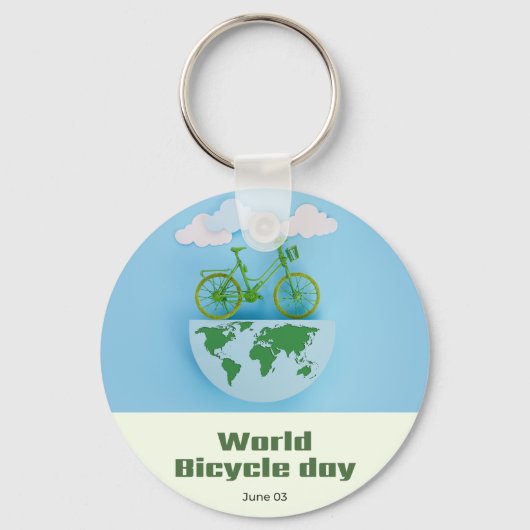 Wereldfietsdag Sleutelhanger (Voorkant)