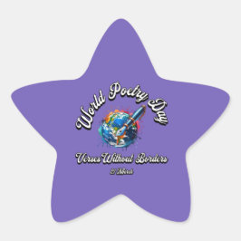 Wereldgedichtendag. Verzen zonder grenzen Ster Sticker